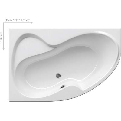 Акриловая угловая ванна Ravak Rosa ll PU Plus 150x105 R