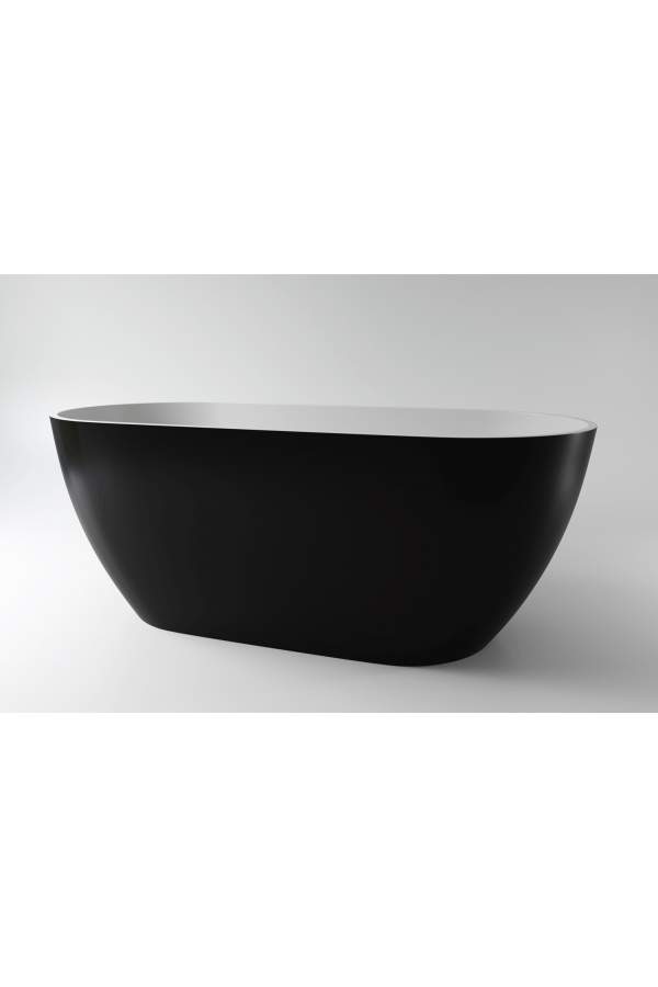 Ванна каменная Holbi Venus 170x80 SD внутри белая, снаружи черная