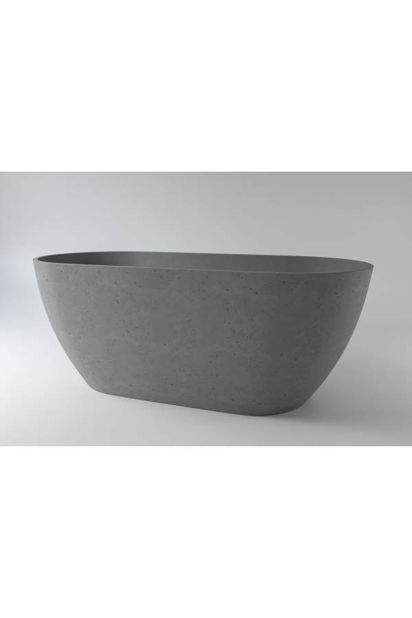 Ванна каменная Holbi Venus 170x80 NC бетон, черный логотип