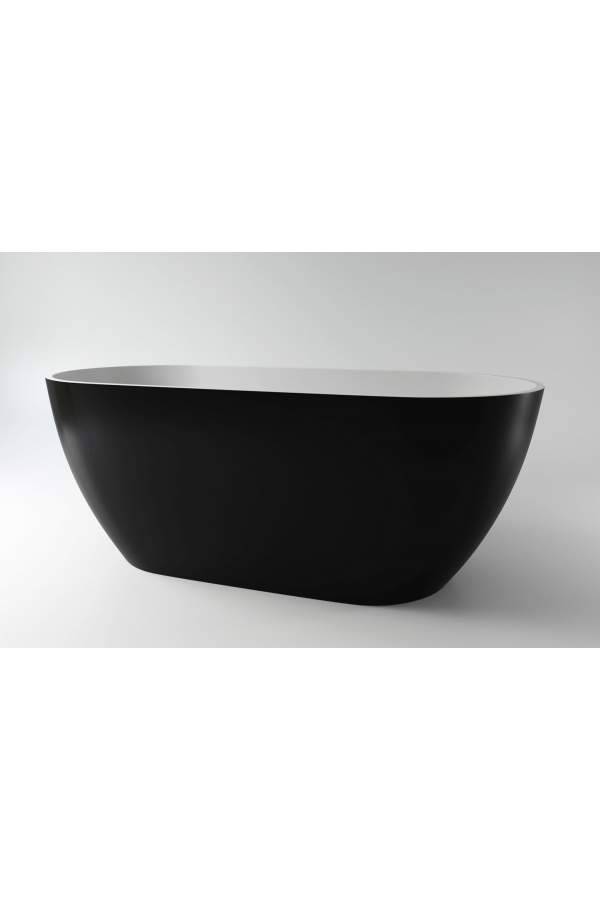 Ванна каменная Holbi Venus New 158x79 SD внутри белая, снаружи черная