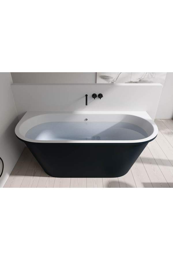Ванна каменная Holbi Galatea 170x77 SD внутри белая, снаружи черная