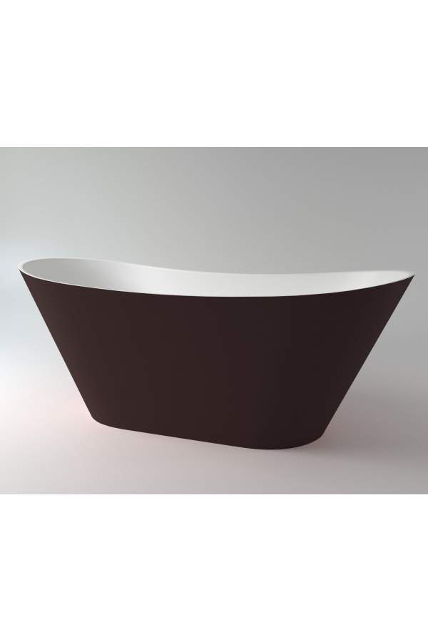 Ванна каменная Holbi Afina 161x66 SD внутри белая, снаружи черная