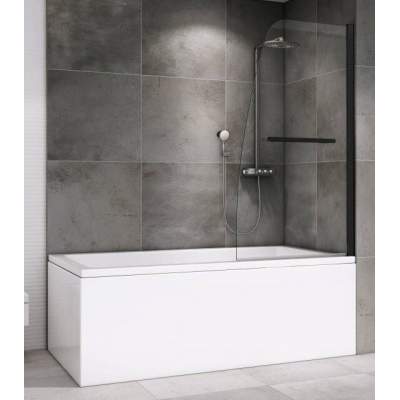 Шторка на ванну ABBER Ewiges Wasser AG50080B 80x140 прозрачное стекло / профиль черный