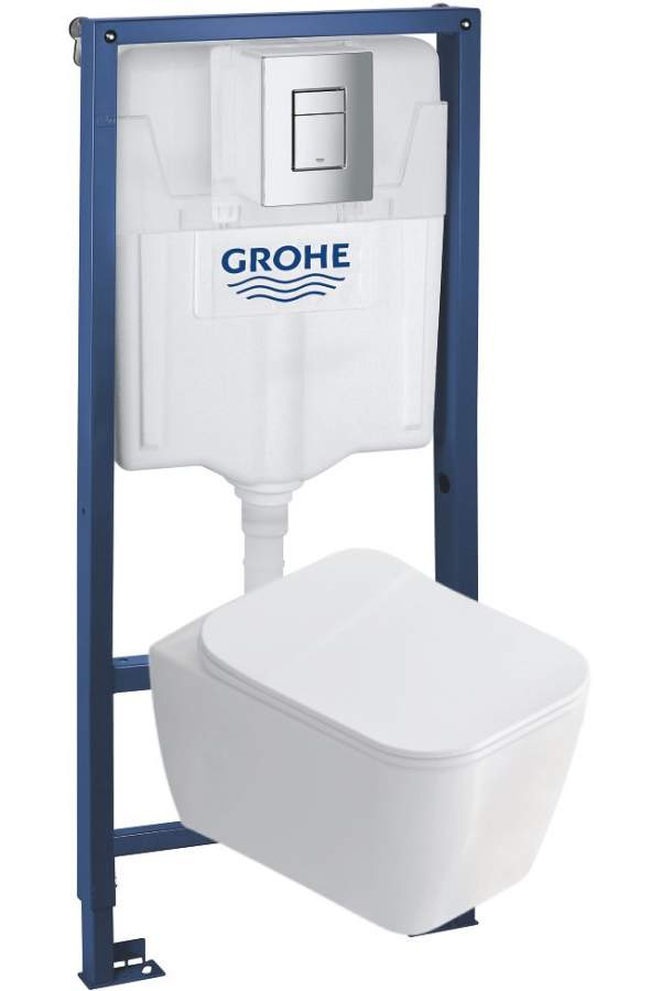 Комплект инсталляция Grohe Rapid SL с подвесным унитазом Idevit Halley Rimless и сиденьем Ultra Slim (38772001+SETK3204-2616-001-1-6000)
