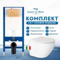 Комплект инсталляции Amore di Mare QuickFit 50114 с подвесным унитазом Delio P203 и клавишей смыва 303G полированное золото Комплект инсталляции Amore di Mare QuickFit 50114 с подвесным унитазом Delio P203 и клавишей смыва 303G полированное золото
