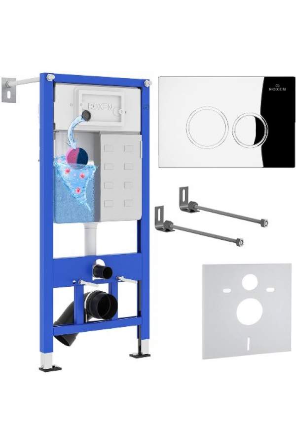 Инсталляция Roxen StounFix Dual Fresh 710200 с клавишей смыва Santi 410260CH с аромадозатором