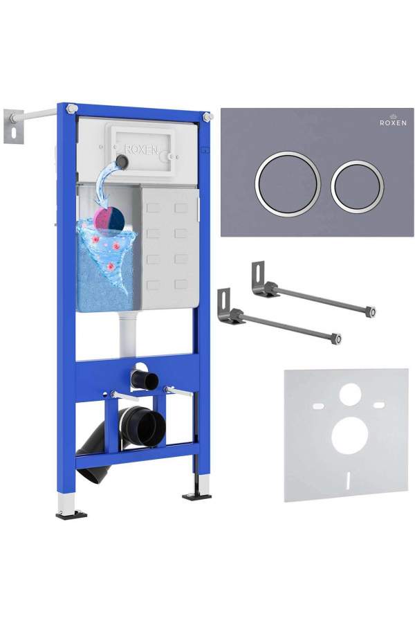 Инсталляция Roxen StounFix Dual Fresh 710200 с клавишей смыва Santi 410260M с аромадозатором