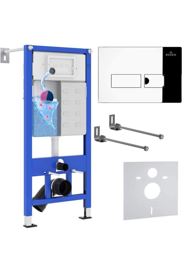 Инсталляция Roxen StounFix Dual Fresh 710200 с клавишей смыва Caspia 410280CH с аромадозатором