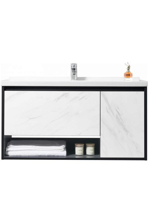 Тумба с умывальником Orans BC-0903 1000 dark grey / white marble