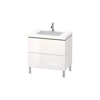Тумба под раковину Duravit L-Cube 80х48 с ножками и раковиной LC6937O2222/UV999200000