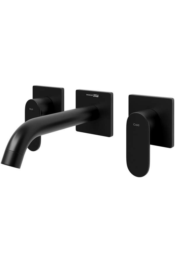 Смеситель скрытого монтажа для умывальника Wasserkraft Elbe 7445 черный, Soft Touch