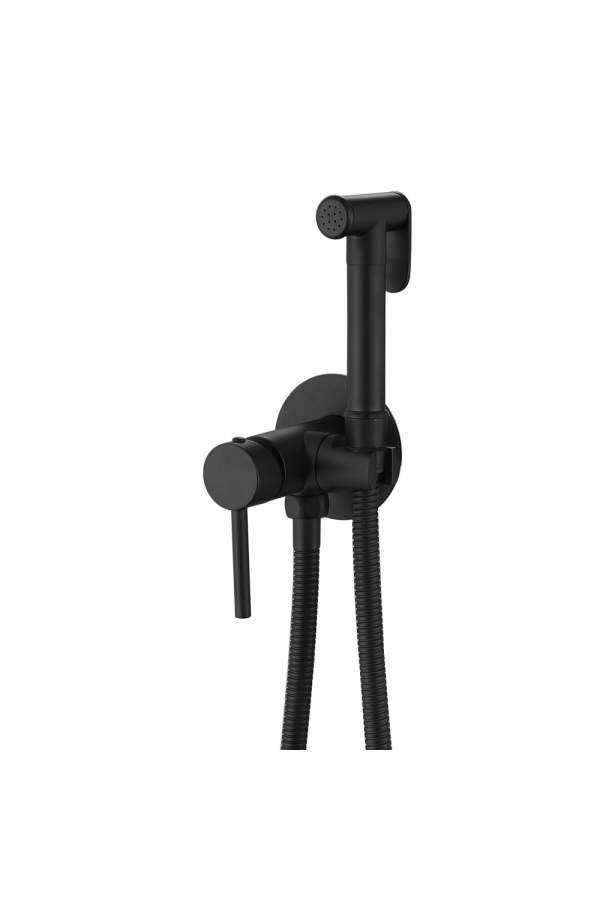 Смеситель с гигиеническим душем Abber Wasser Kreis AF8125B черный матовый
