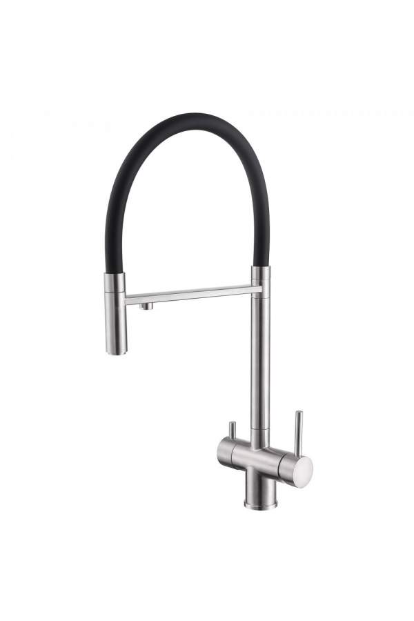 Смеситель для кухни ABBER Wasser Kreis AF81141 с подключением фильтра и выдвижной лейкой хром