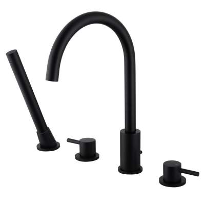 Смеситель на борт ванны ABBER Wasser Kreis AF8113B черный матовый