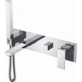 Смеситель скрытого монтажа для ванны Boheme Qubic Chrome 474-2-CR хром