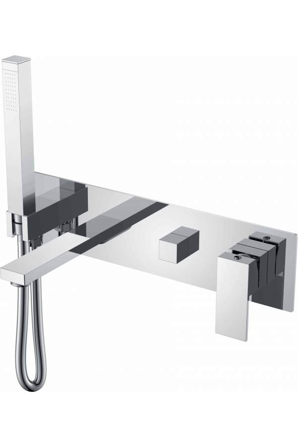 Смеситель скрытого монтажа для ванны Boheme Qubic Chrome 474-2-CR хром