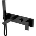Смеситель скрытого монтажа для ванны Boheme Qubic Matt Black 474-2-B черный матовый Смеситель скрытого монтажа для ванны Boheme Qubic Matt Black 474-2-B черный матовый