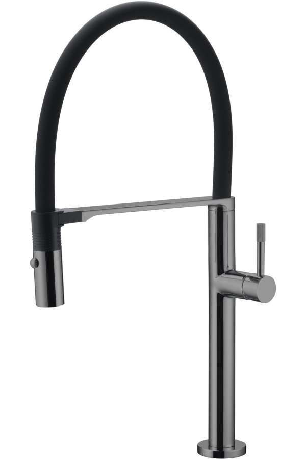 Смеситель для кухни Boheme Uno Shine Gun Metall 114-SGM оружейная сталь глянец