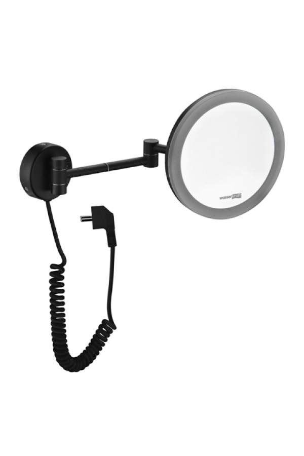 Зеркало с LED-подсветкой, 3-х кратным увеличением Wasserkraft K-1004BLACK