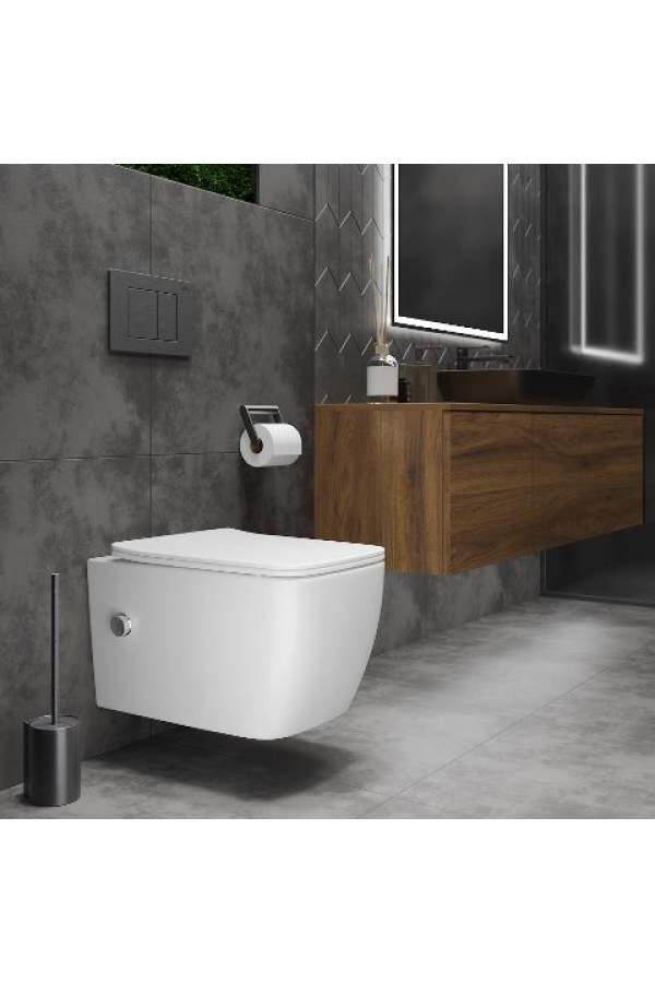 Унитаз подвесной Roxen Cube 530135-01X 36x51 с функцией биде и сиденьем дюропласт SoftClose