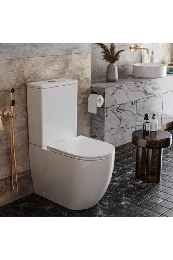 Напольный унитаз Roxen Antares 600185-01 безободковый белый SoftClose