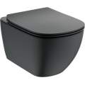 Унитаз подвесной Ideal Standard Tesi AQUABLADE 36,5x53,5 сиденье Silk Black, Slim SoftClose, черный Унитаз подвесной Ideal Standard Tesi AQUABLADE 36,5x53,5 сиденье Silk Black, Slim SoftClose, черный