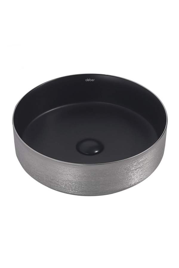 Умывальник Abber Bequem AC2109BS 40x40 черный матовый/серебро