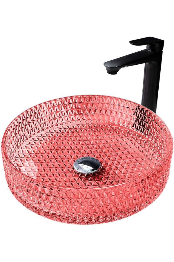 Умывальник Abber Glas AK2301OR 39,5x39,5 красный
