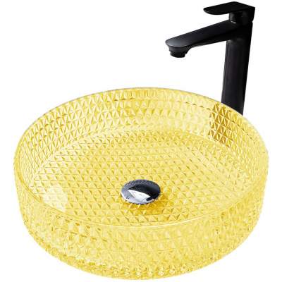 Умывальник Abber Glas AK2301Y 39,5x39,5 желтый