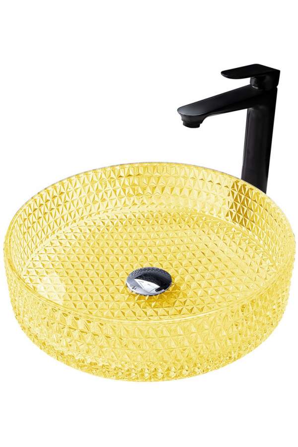 Умывальник Abber Glas AK2301Y 39,5x39,5 желтый