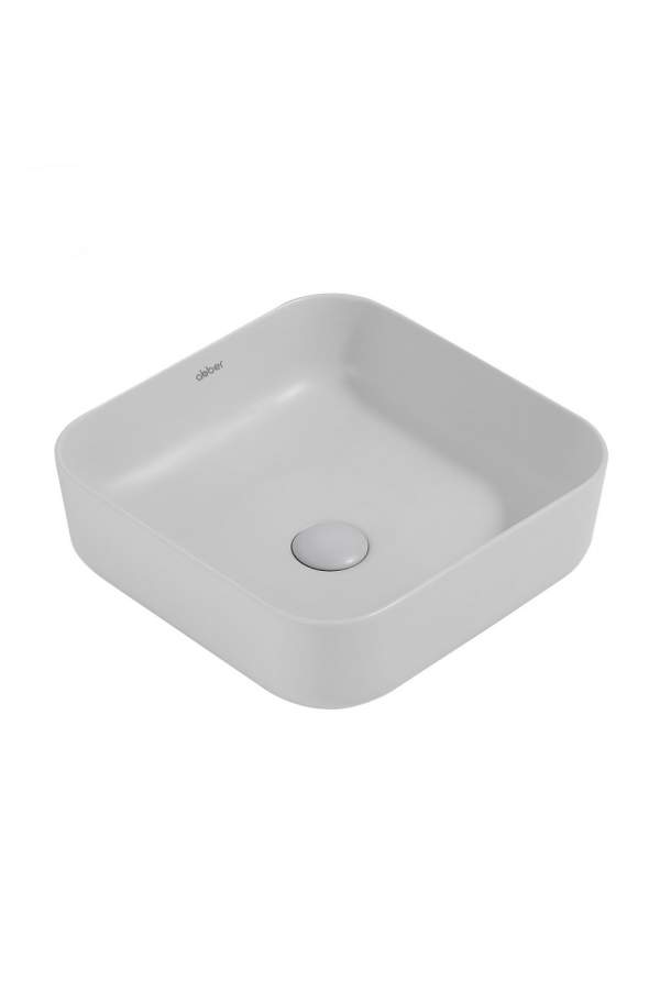 Умывальник Abber Rechteck AC2211MLG 38,5x38,5 светло-серый матовый