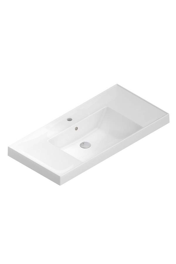 Раковина Kerama Marazzi CUBO подвесная/мебельная 100, белая глянцевая