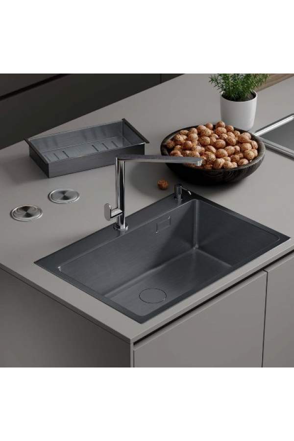 Кухонная мойка Roxen Simple 560220-70B 70x48 графит