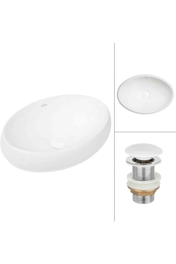 Умывальник Roxen Trendo 570040 46x32 с донным клапаном PD01W белый