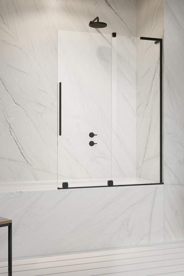 Шторка на ванну Radaway Furo SL Black PND II Right 120x150 стекла прозрачные, профиль черный