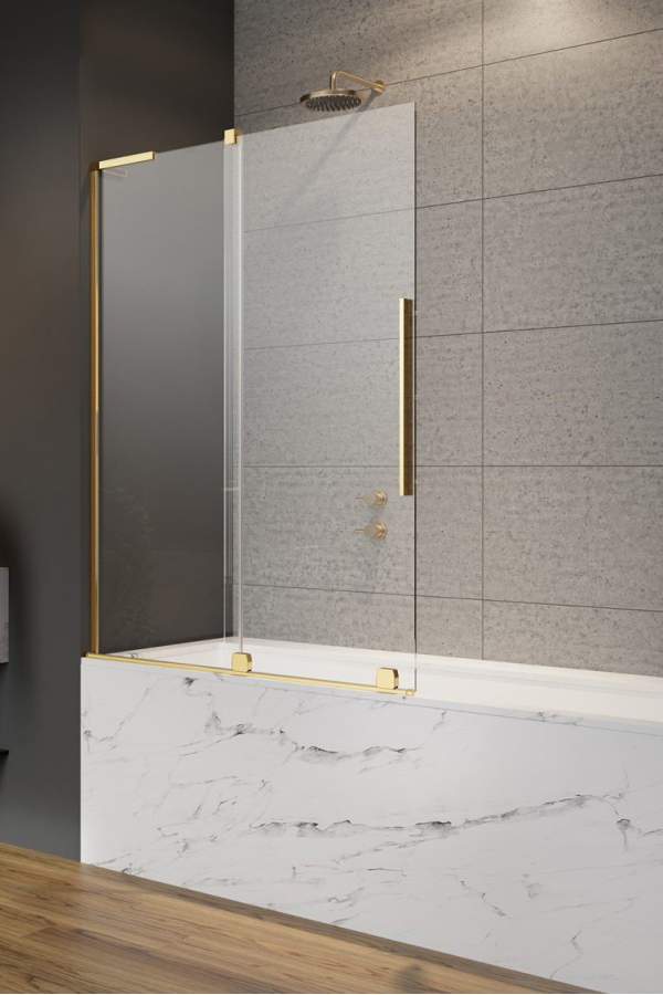 Шторка на ванну Radaway Furo SL Gold PND II Left 120x150 стекла прозрачные, профиль золото
