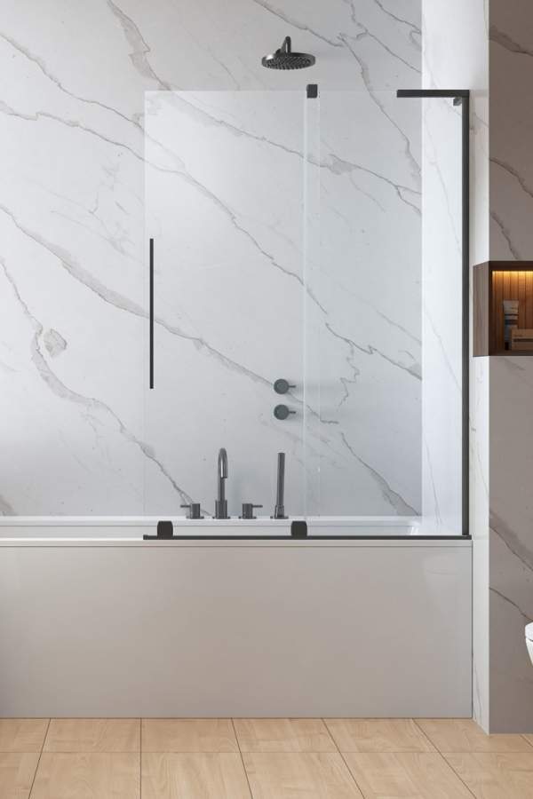 Шторка на ванну Radaway Furo SL Brushed GunMetal PND II Right 120x150 стекла прозрачные, профиль брашированная оружейная сталь