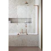 Шторка на ванну Radaway Furo SL Brushed Copper PND II Right 100x150 стекла прозрачные, профиль брашированная медь