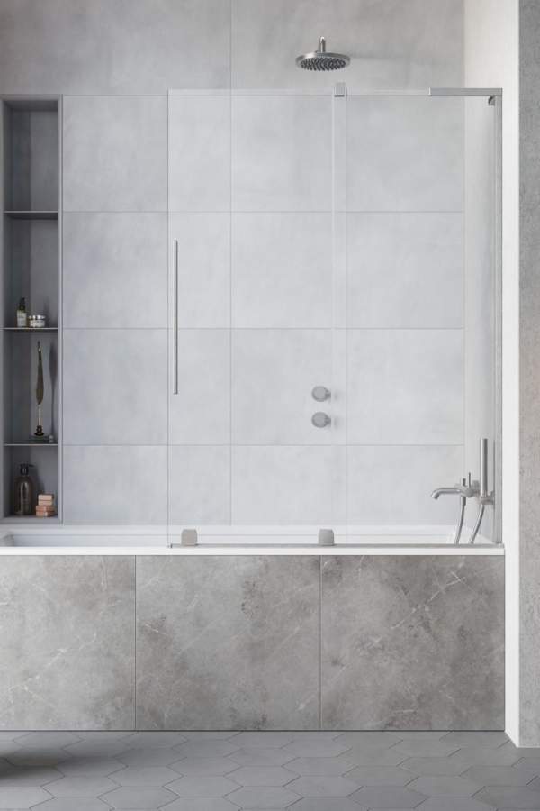 Шторка на ванну Radaway Furo SL Brushed Nickel PND II Right 110x150 стекла прозрачные, профиль брашированный никель