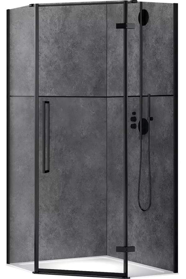 Душевой уголок ABBER Ewiges Wasser AG05080B 80x80 прозрачное стекло / черный профиль