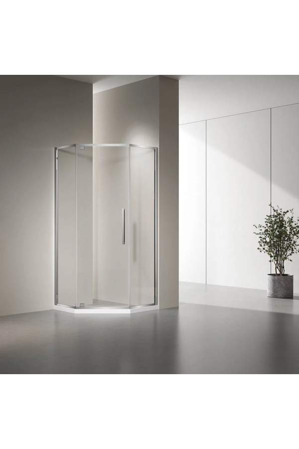 Душевой уголок Veconi RV-35 90x90 прозрачные стекла, профиль хром