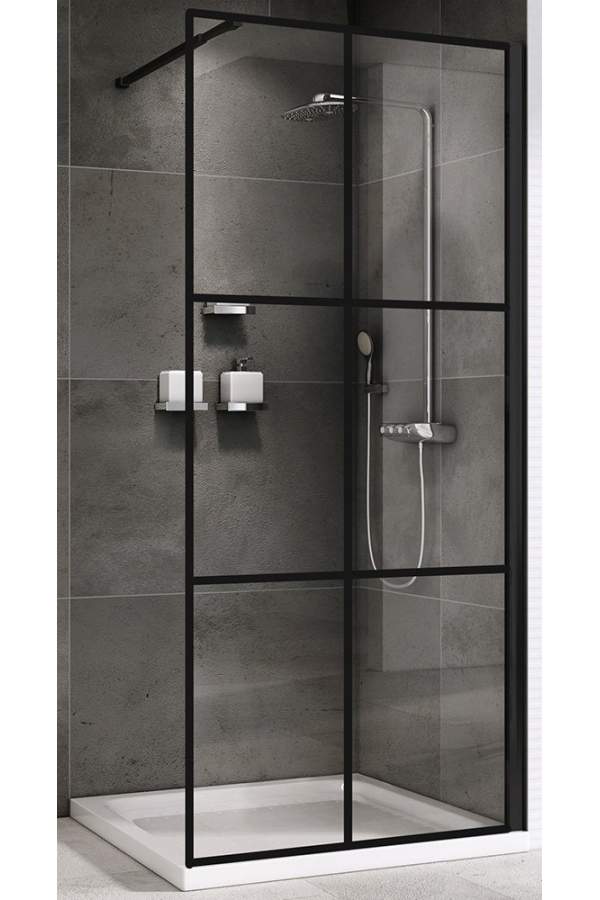 Душевой уголок ABBER Immer Offen AG62120B8 Walk-In 120x200 прозрачные стекла / черный профиль