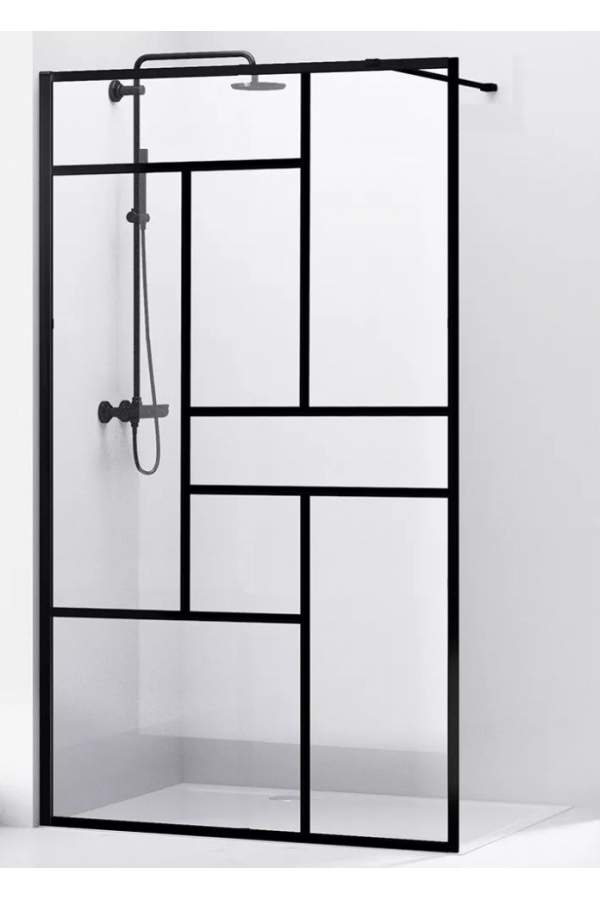 Душевой уголок ABBER Immer Offen AG63090B Walk-In 90x200 прозрачные стекла / черный профиль