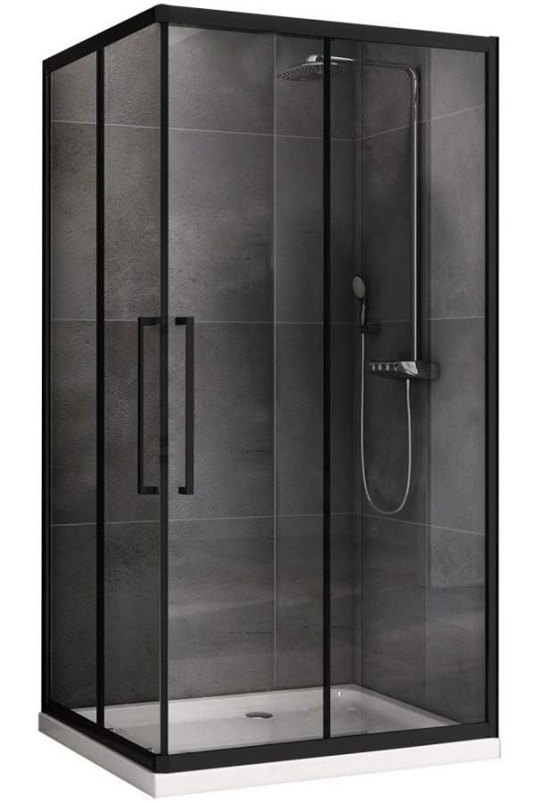 Душевой уголок ABBER Schwarzer Diamant AG02129BH 120x90 стекла прозрачные, профиль черный