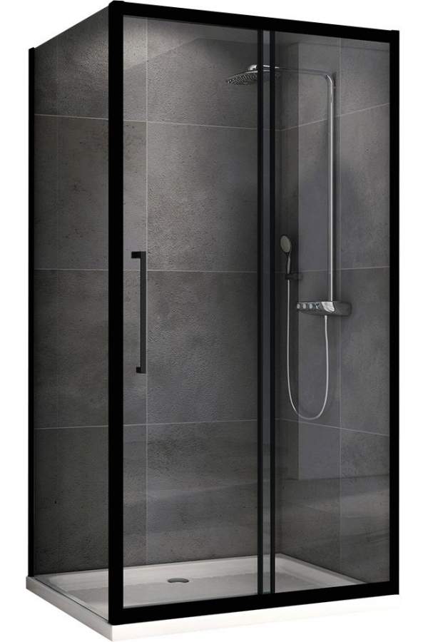 Душевой уголок Abber Schwarzer Diamant AG30100BH-S80B 100x80 стекла прозрачные, профиль черный