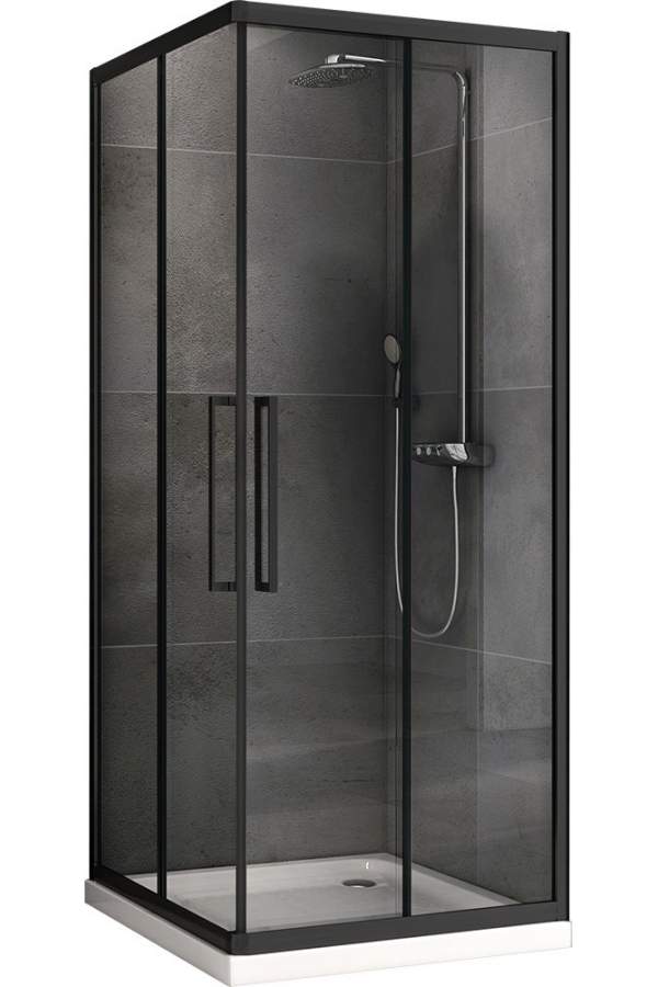 Душевой уголок Abber Schwarzer Diamant AG02080BH 80x80 стекла прозрачные, профиль черный