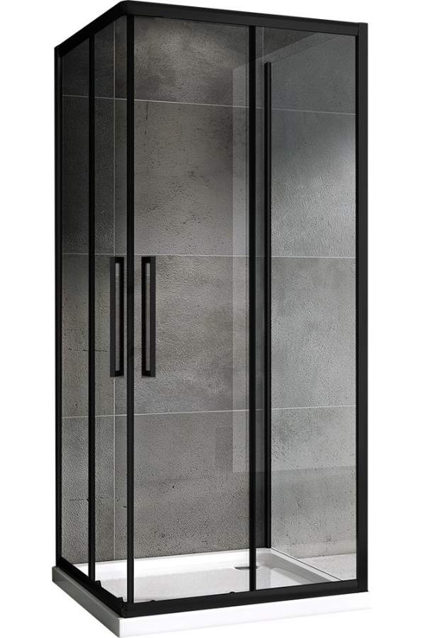 Душевой уголок Abber Schwarzer Diamant AG02080BH-S80B 80x80 стекла прозрачные, профиль черный