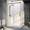Душевой уголок Veconi Rovigo RV-070G 140x90 прозрачные стекла, профиль золото Душевой уголок Veconi Rovigo RV-070G 140x90 прозрачные стекла, профиль золото