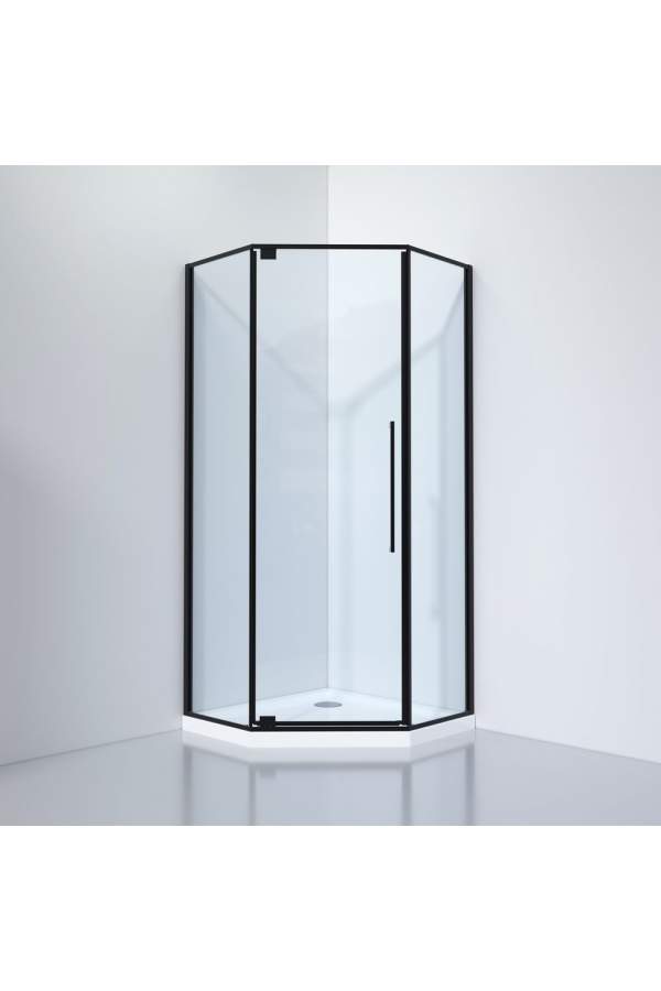 Душевой уголок Black&White Stellar Wind S815 BC 100x100 прозрачные стекла / профиль черный матовый