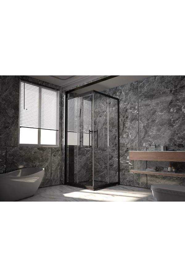 Душевой уголок Veconi Premium Trento PTC-20B 110x90 прозрачные стекла / профиль черный матовый